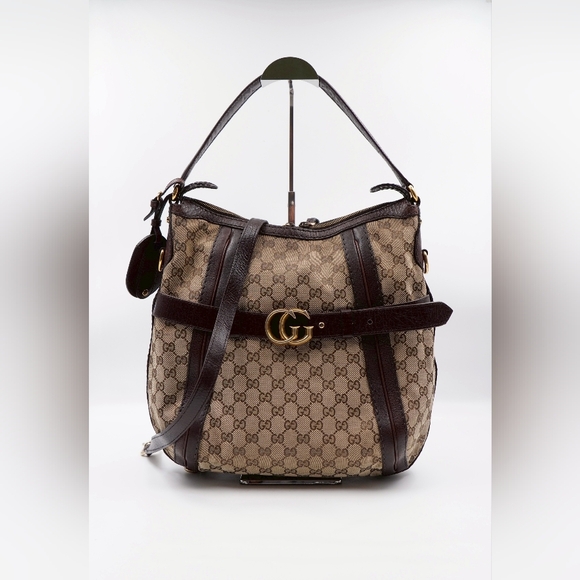 BN35❤️ Gucci GG Double G Running Hobo - Picture 1 of 16